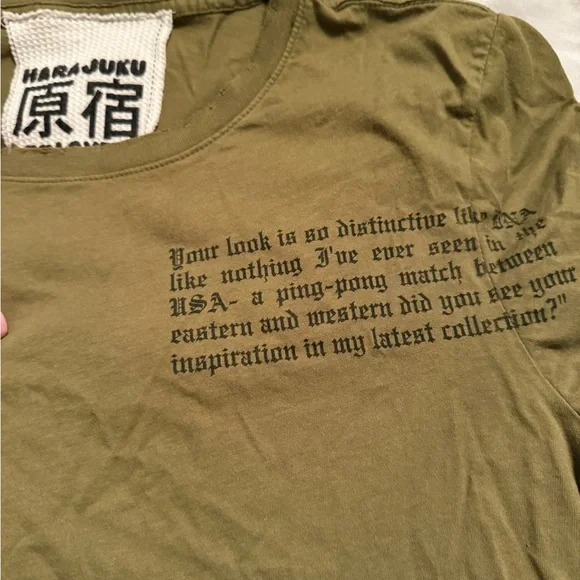 L.A.M.B - Gwen Stefani Olive Casual Tee - Picture 7 of 8